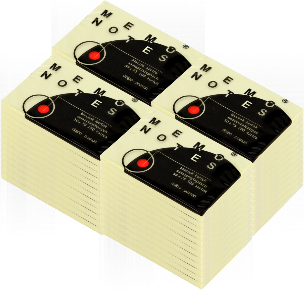 48x Karteczki samoprzylepne Dalpo Memo Notes, 50x75mm, 100 karteczek, żółty