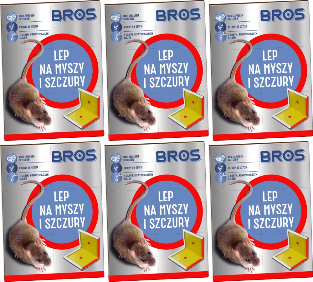 6x Lep na myszy i szczury Bros, 1 sztuka