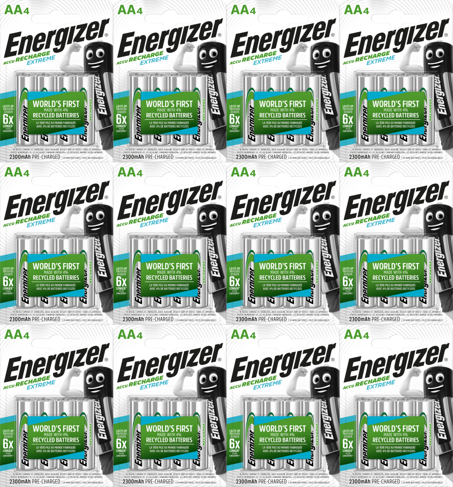 12x Akumulator Energizer Extreme, AA, 1.2V, 2300mAh, 4 sztuki