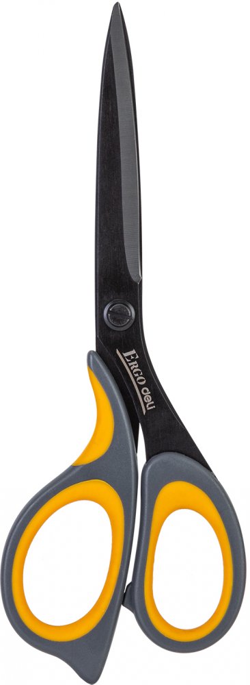 Nożyczki Deli Soft Touch, 21cm, szaro-żółty