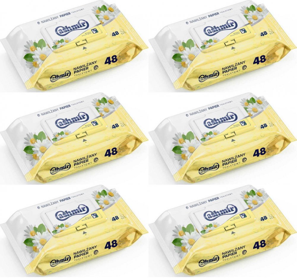 6x Papier toaletowy nawilżany Cashmir, rumianek, 48 sztuk