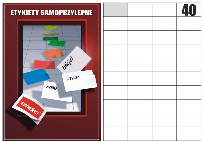 Etykiety samoprzylepne Emeko, 52.5x29.7mm, 100 arkuszy, żółty