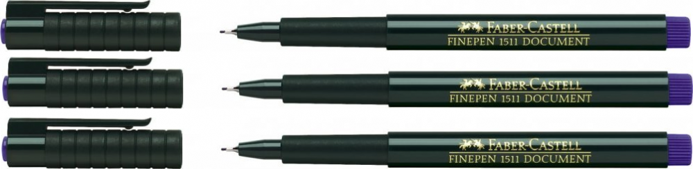 3x cienkopis Faber-Castell Finepen 1511, 0.4mm, niebieski
