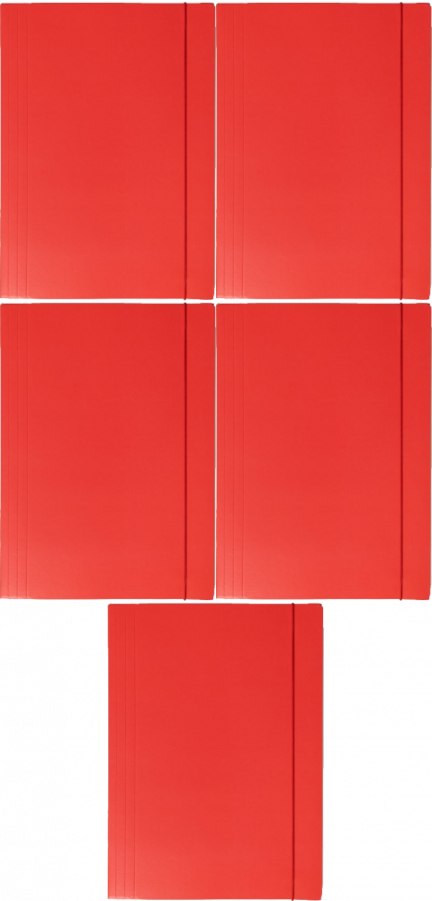 5x Teczka kartonowa z gumką Barbara, lakierowana, A4, 400g, czerwony