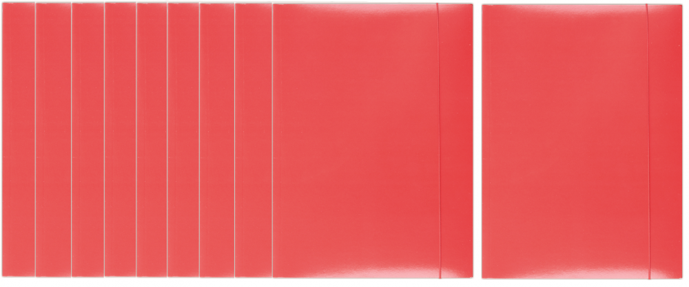 10x teczka kartonowa z gumką lakierowana Office Products, A4, 300g/m2, czerwony