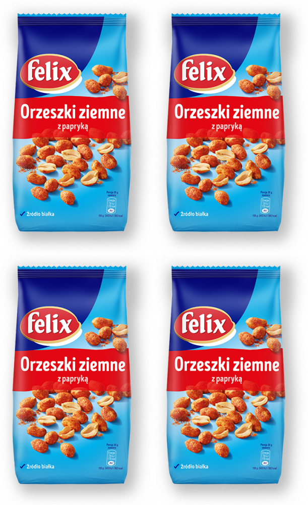 4x Orzechy ziemne Felix, z papryką, 240g