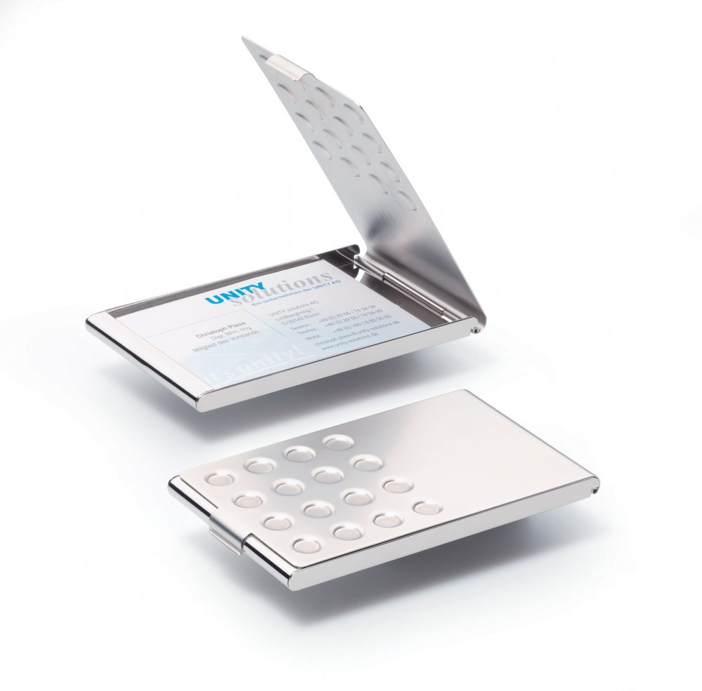 Wizytownik kieszonkowy Durable Business Card Box, na 15 wizytówek, srebrny