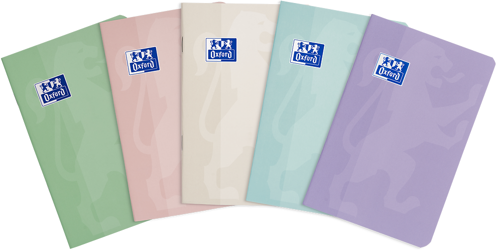 5x Zeszyt w kratkę Oxford Touch Pastel, A6, miękka oprawa, 48 kartek, mix kolorów pastelowych