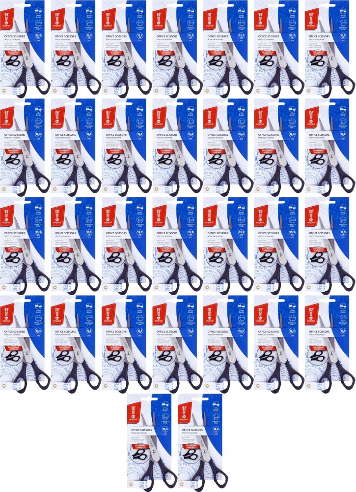 60x Nożyczki biurowe MemoBe, 15.5cm, czarny