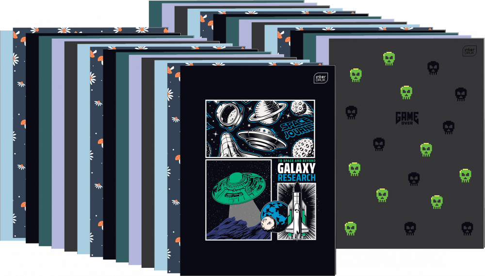 30x Zeszyt w kratkę Interdruk, A4, 32 kartki, mix wzorów