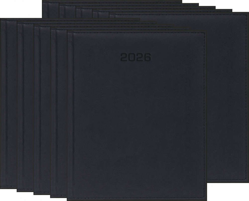 10x Kalendarz książkowy 2026, Udziałowiec, Vivella, A4, tygodniowy, czarny E