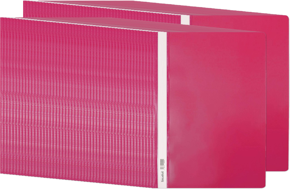 100x Skoroszyt plastikowy Biurfol, twardy, bezoczkowy, A4, różowy