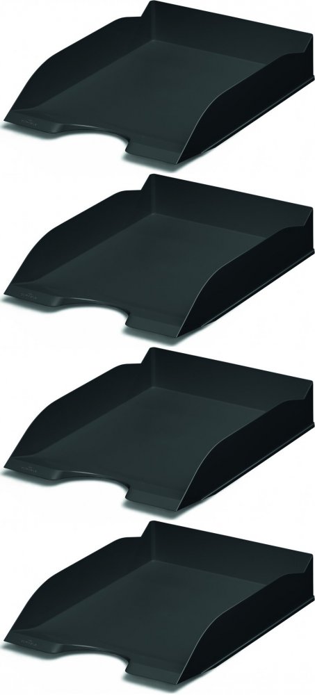 4x Półka na dokumenty Durable ECO, A4, plastikowa, czarny
