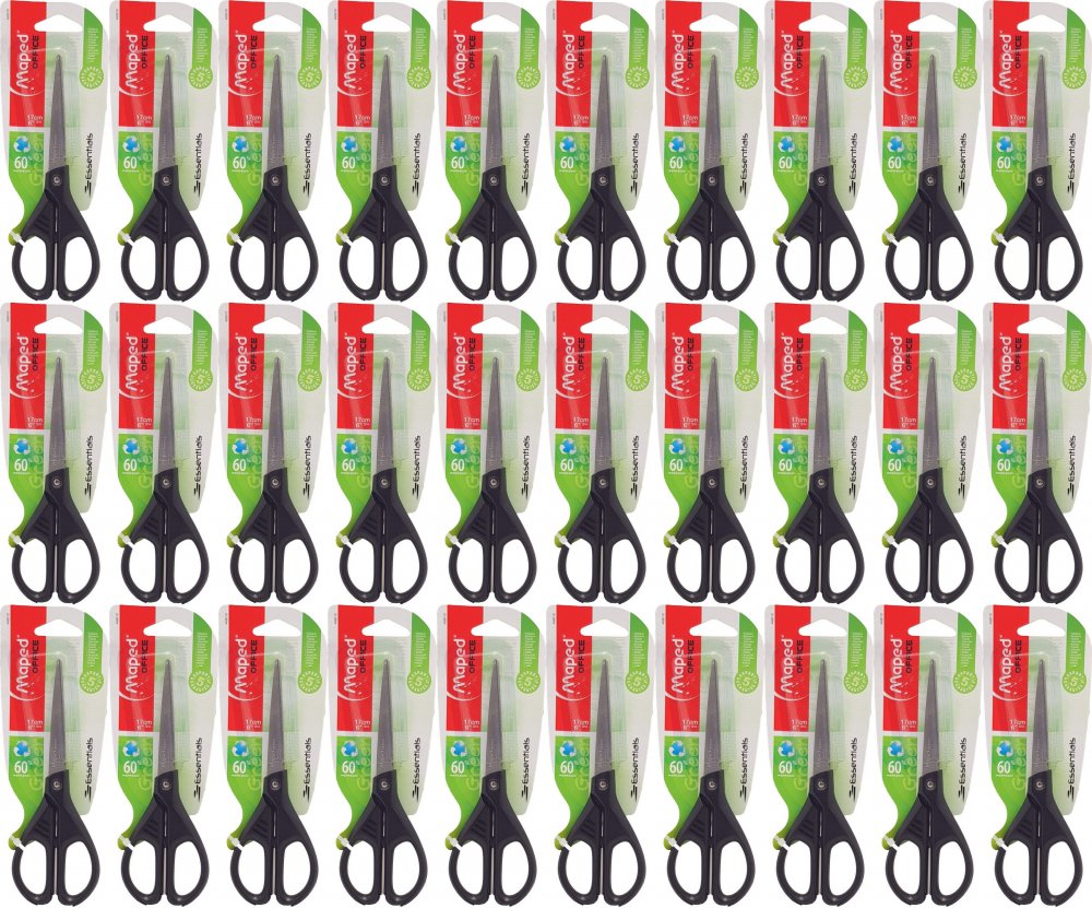 50x Nożyczki ekologiczne Maped Essentials Green, 17cm, czarny