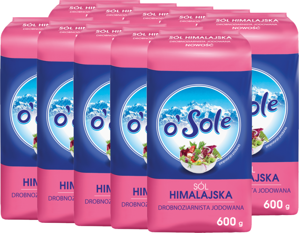 10x Sól Himalajska drobnoziarnista O'sole, 600g