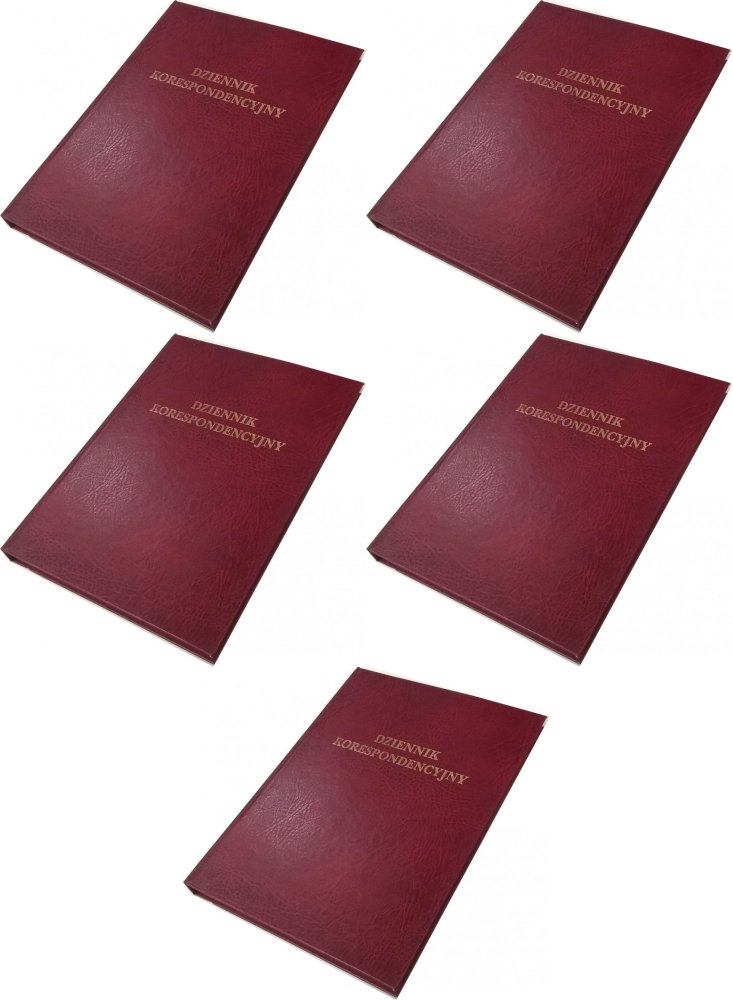 5x Dziennik korespondencyjny Barbara, A4, 300 kart, bordowy