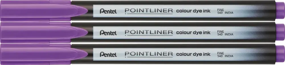 3x Cienkopis Pentel Pointliner Colour, liliowy