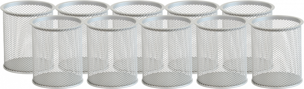 10x Kubek na długopisy Viking, druciany, 90x100mm, srebrny