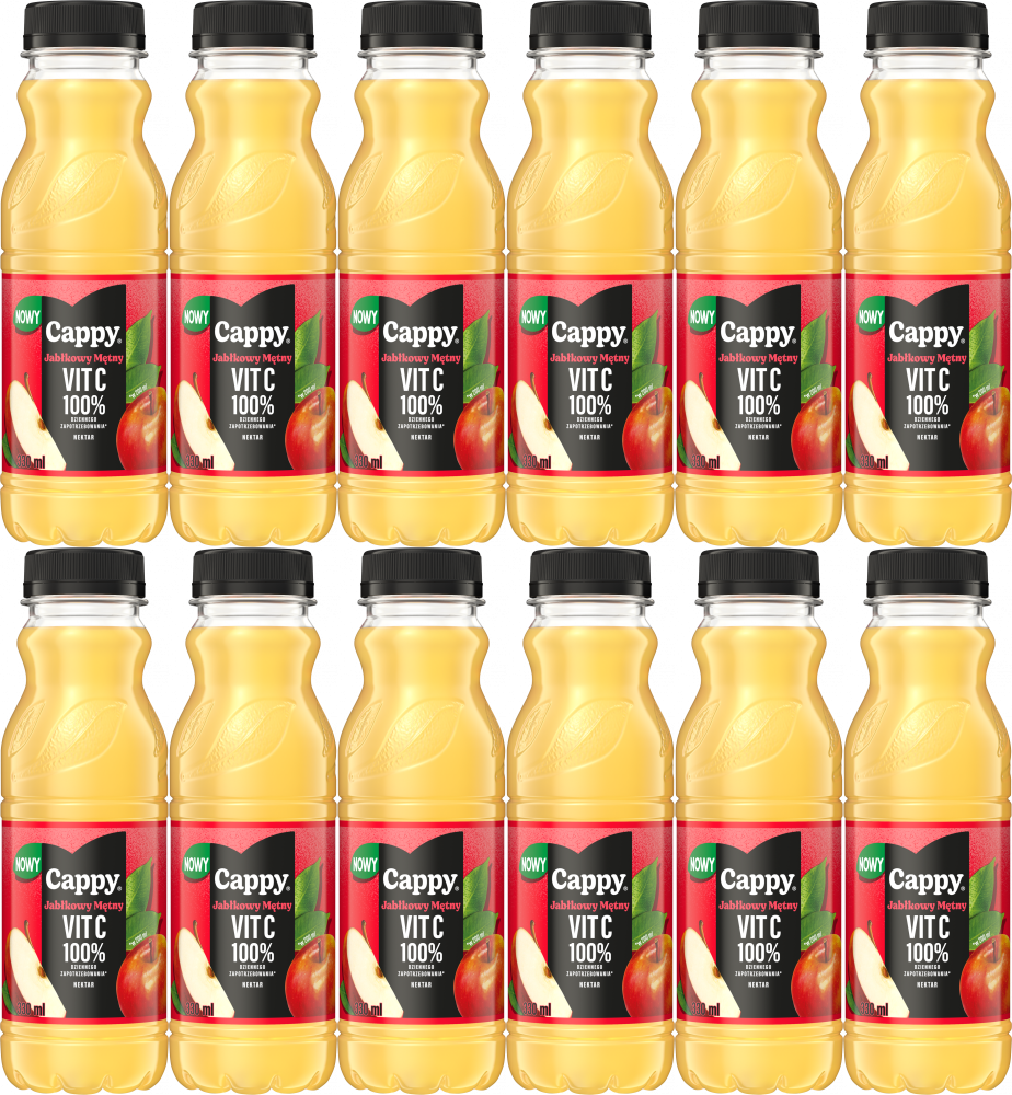 12x Nektar jabłkowy Cappy z wit C, butelka PET, 0.33l, KAUCJA