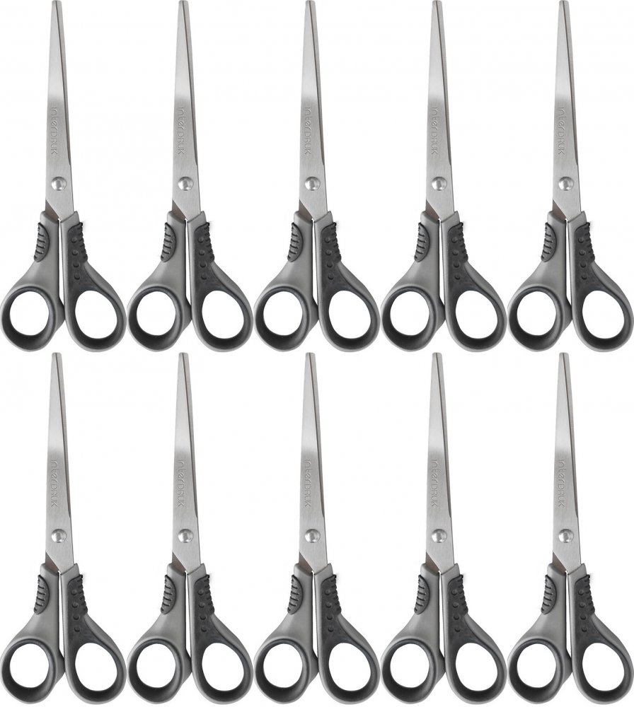 10x Nożyczki Interdruk, 15cm, szary