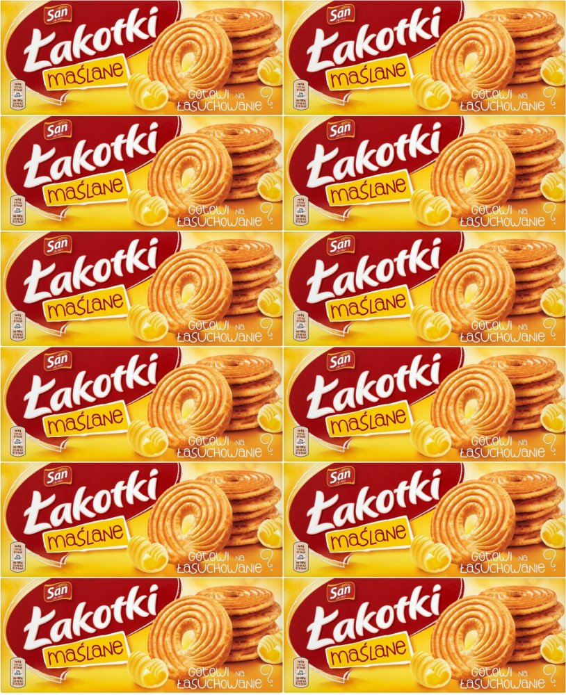 12x Ciastka Mondelez Łakotki, maślany, 168g