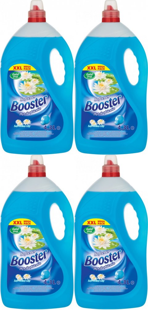 4x Płyn do płukania tkanin Gold Drop Booster, Soft Water Lily, lilia wodna, 4.3l