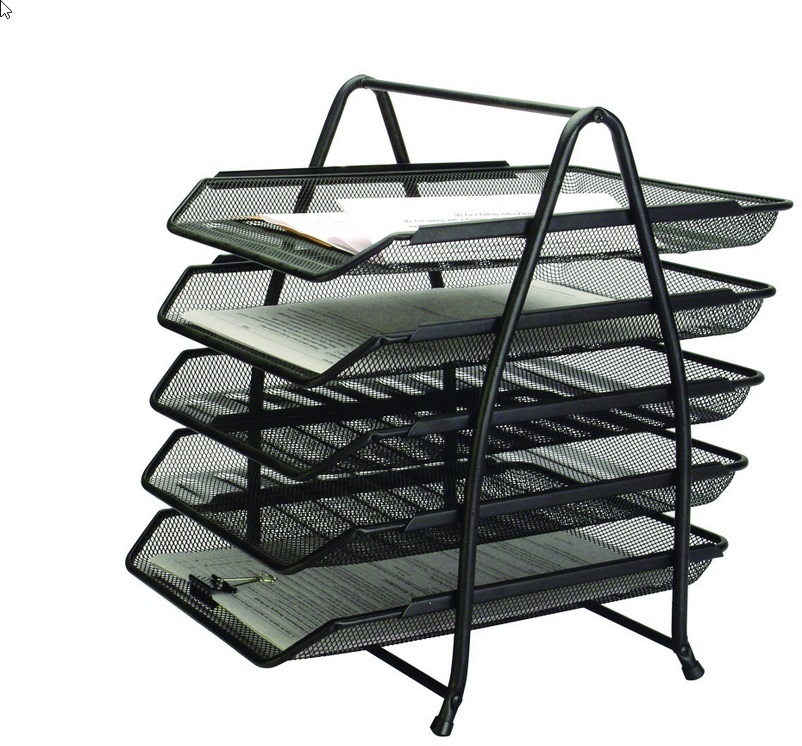 Zestaw 5 półek na dokumenty Q-Connect Office Set, A4, druciany, czarny