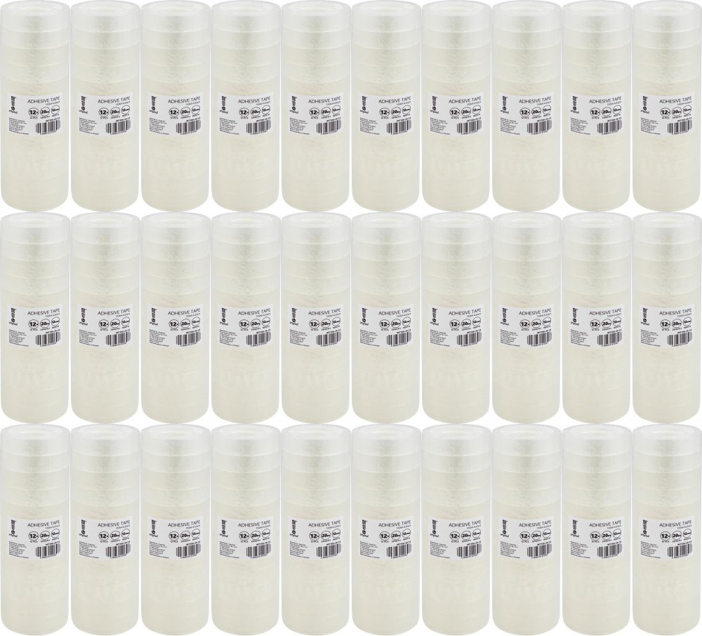 30x Taśma klejąca MemoBe 12mmx20m, 12 sztuk, przezroczysty