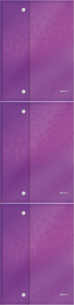 3x Teczka kopertowa Leitz Wow, A4, na zatrzask, mix kolorów