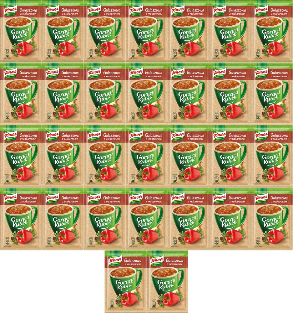 40x Zupa Knorr Gorący Kubek, gulaszowa z makaronem, 16g