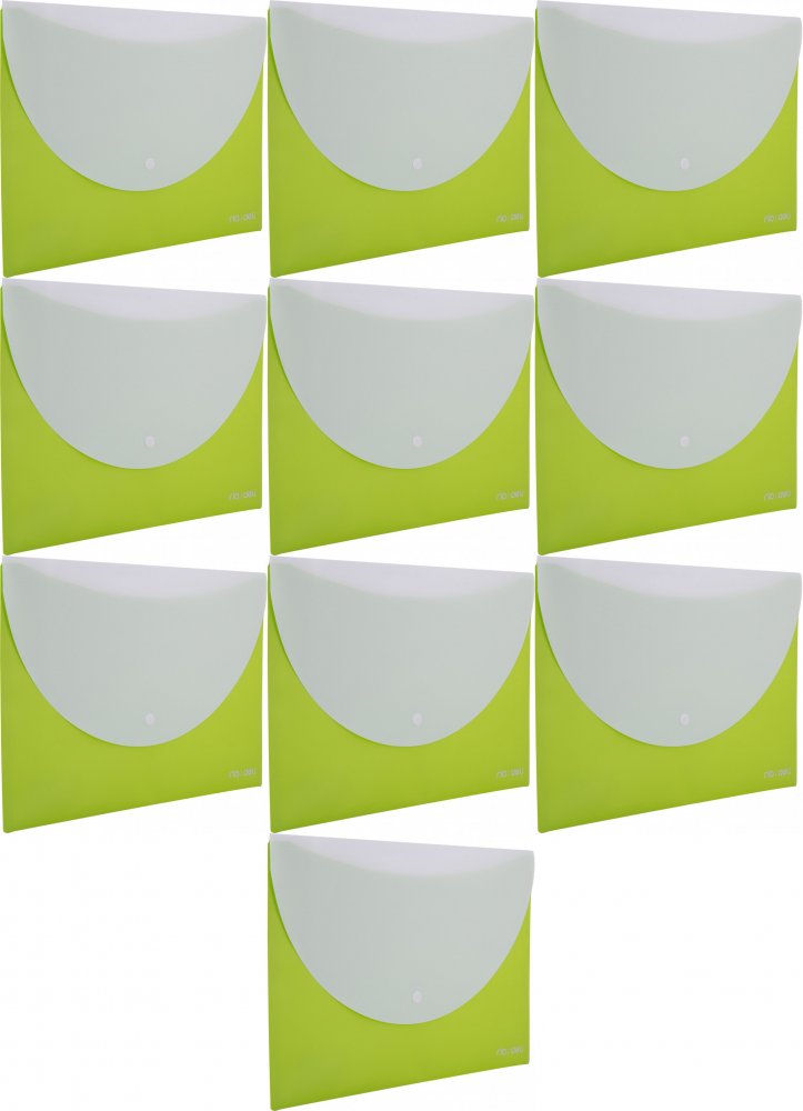 10x Teczka kopertowa Deli RIO, A4, 2 przegrody, zielony