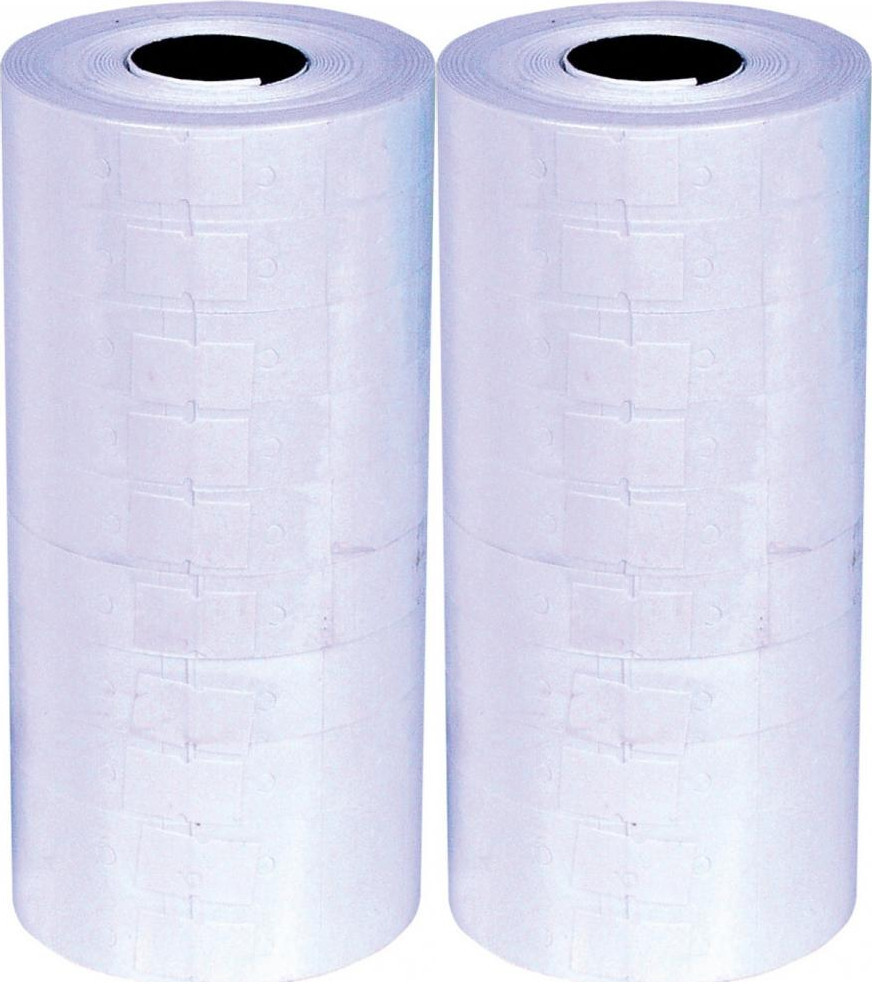 2x Etykiety do metkownic Q-Connect, dwurzędowe, 1000 etykiet, 23x16mm, biały