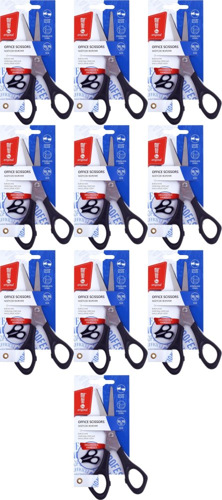 10x Nożyczki biurowe MemoBe, 13.75cm, czarny