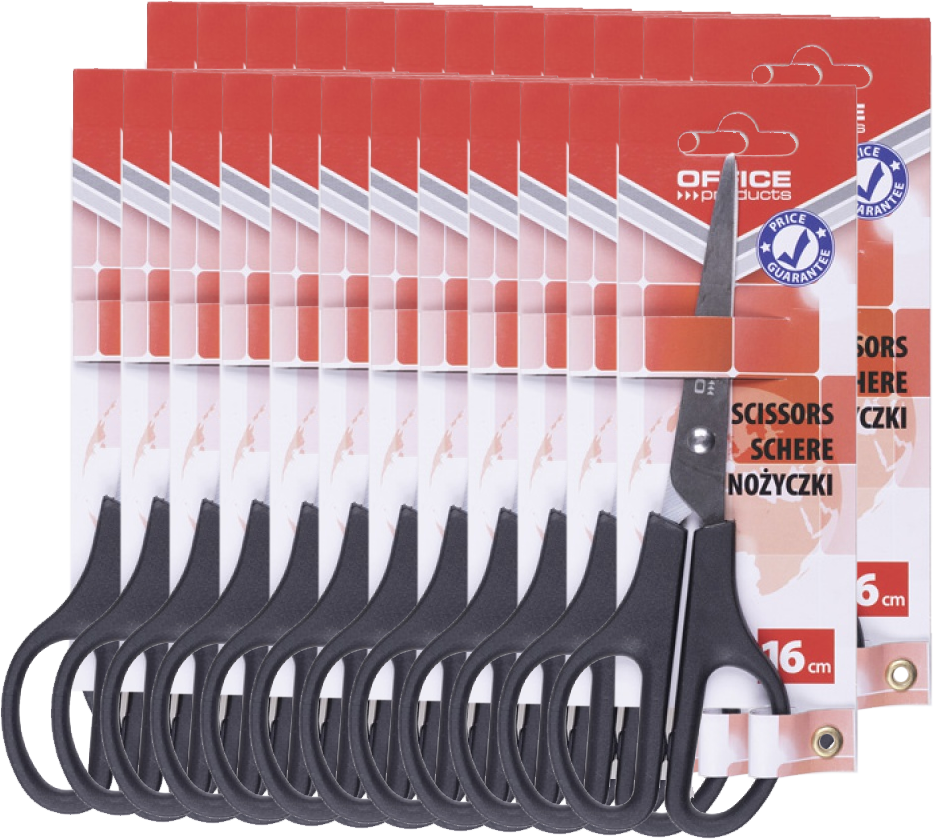 24x Nożyczki biurowe Office Products, klasyczne, 16cm, czarny