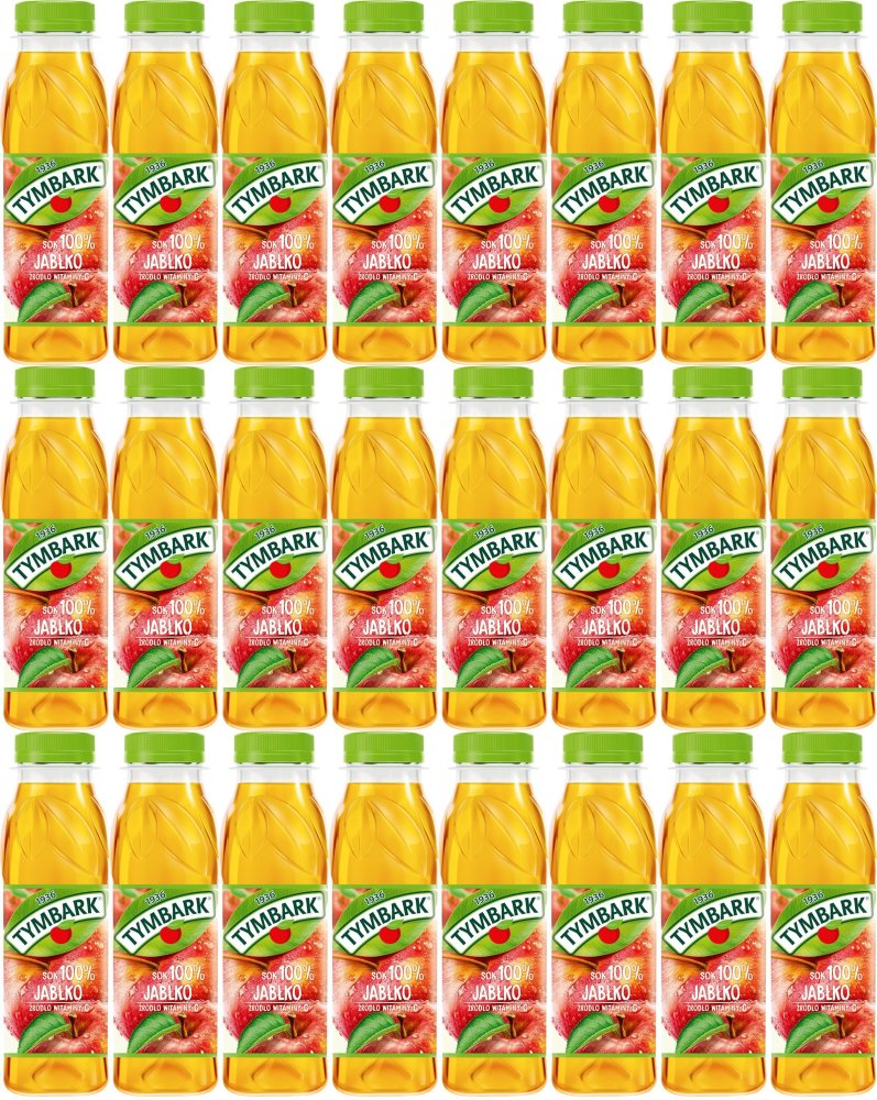 24x Sok jabłkowy Tymbark, butelka PET, 0.3l, KAUCJA