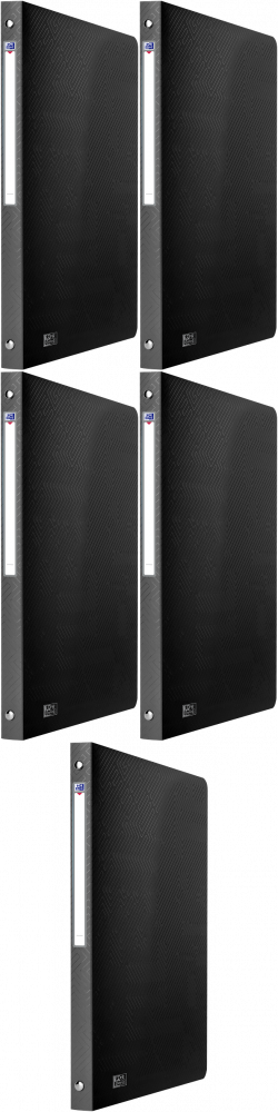 5x Segregator Oxford Urban, A4, szerokość grzbietu 20mm, do 100 kartek, 4 ringi, czarny