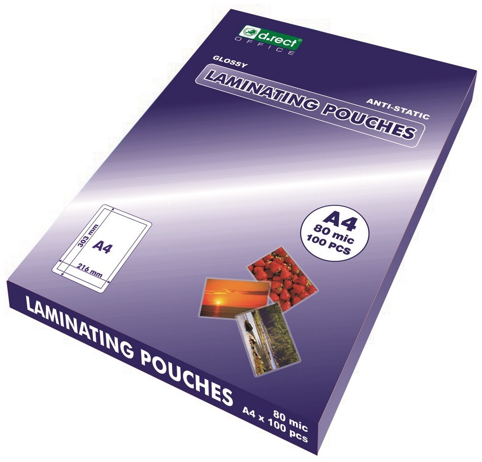 Folia do laminacji D.Rect, A4, antystatyczna, 80 μm, 100 sztuk