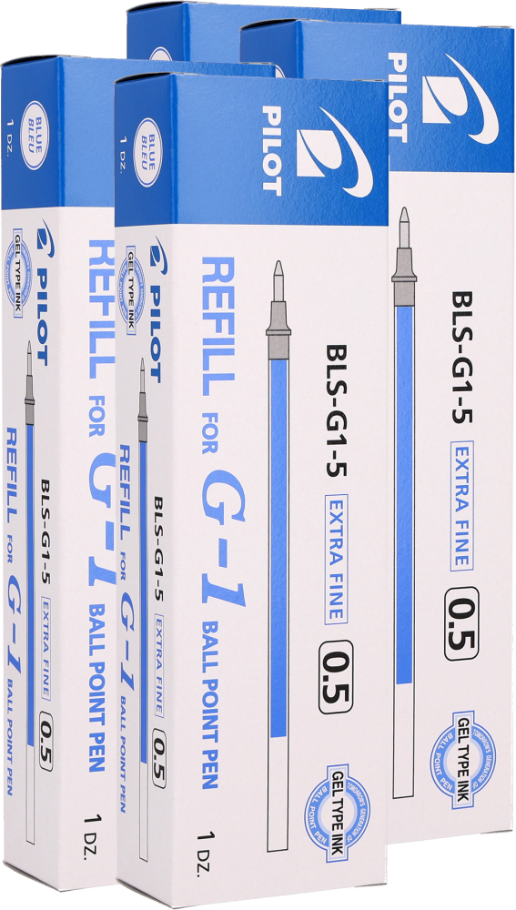 48x Wkład do pióra żelowego Pilot, G1, 0.5mm, niebieski