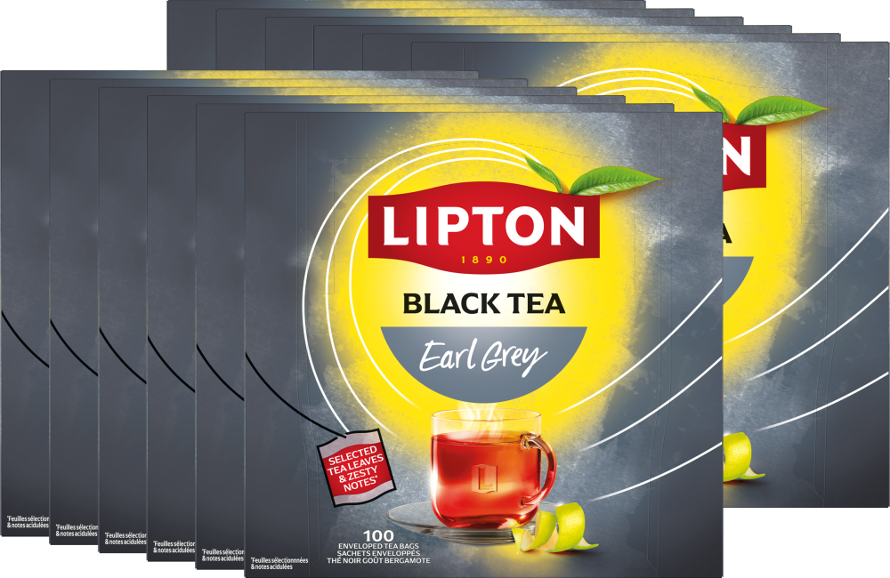 12x Herbata Earl Grey w kopertach Lipton Classic, 100 sztuk x 2g