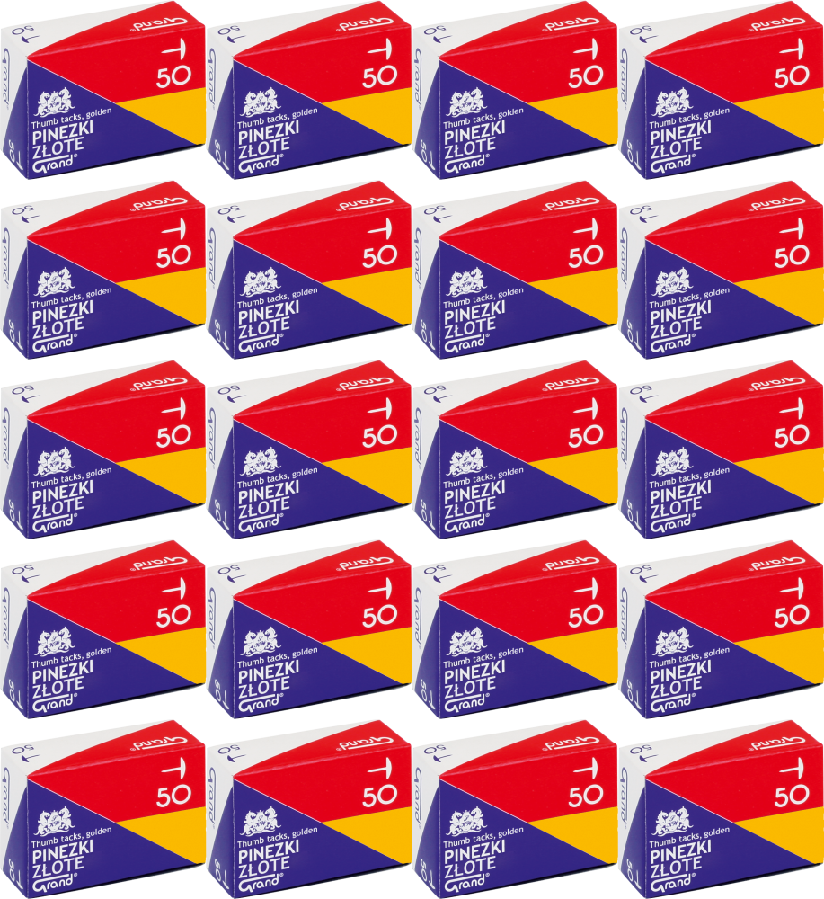 20x Pinezki Grand, 50 sztuk, złoty