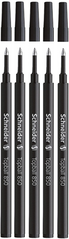 5x Wkład do pióra kulkowego Schneider, Topball 850, czarny
