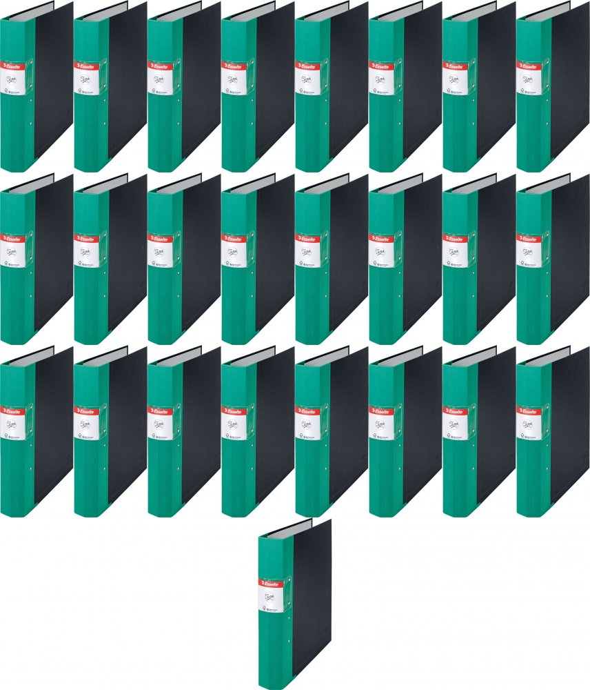 25x Segregator A4 Esselte Jopa, z mechanizmem szwedzkim, szerokość grzbietu 60mm, czarno-zielony