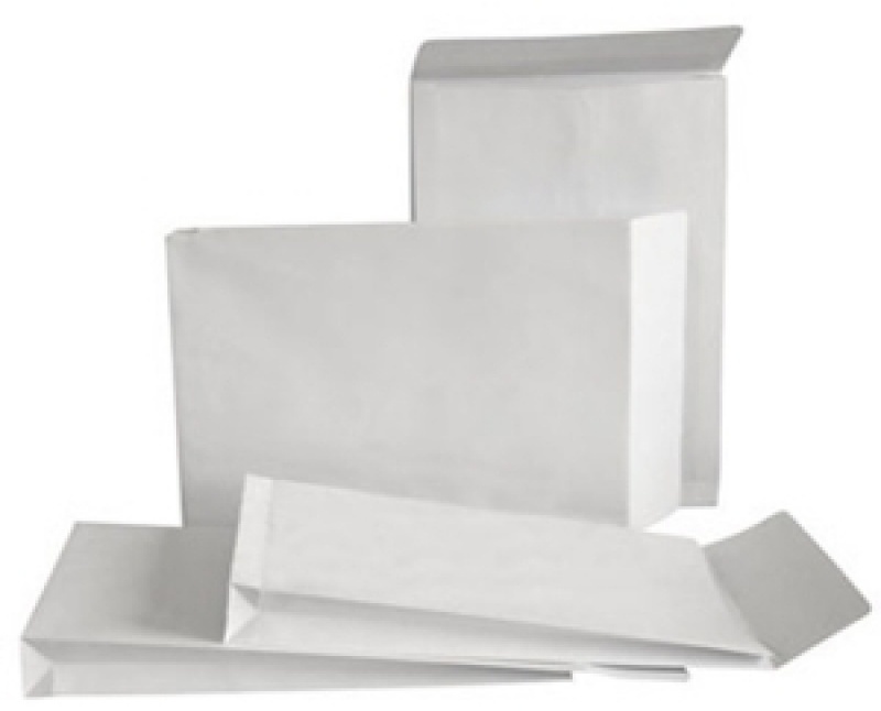 Koperta rozszerzana Bong, B4, z paskiem HK, 10 sztuk, biały