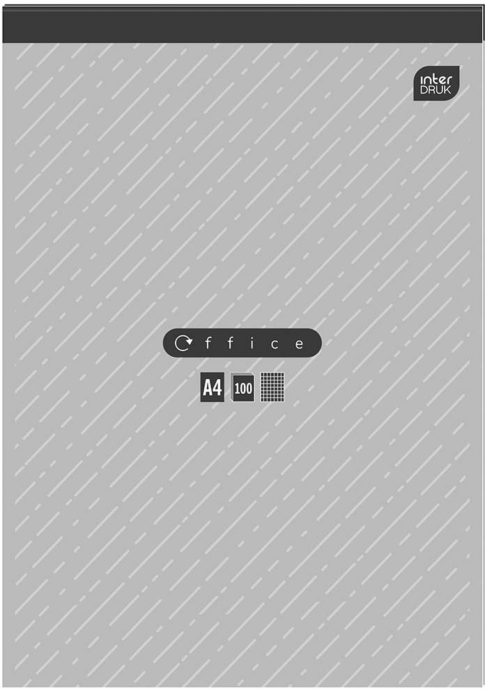 Blok biurowy w kratkę Interdruk, A4, 100 kartek, mix wzorów