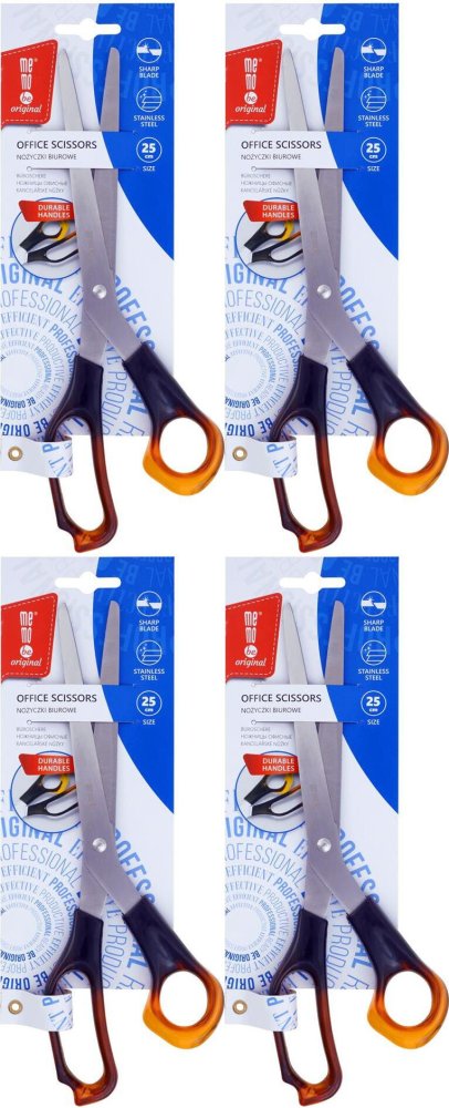 4x Nożyczki biurowe MemoBe, 25cm, bursztynowy