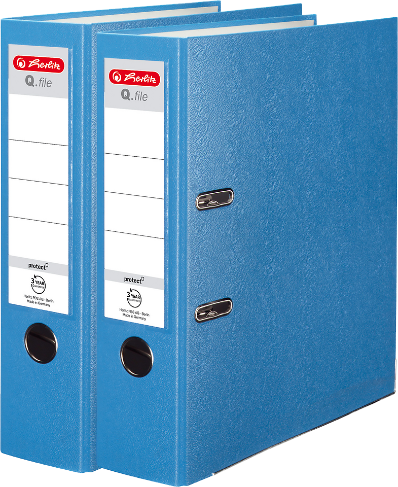 2x Segregator A4 Herlitz Q.file, 80mm, jasnoniebieski