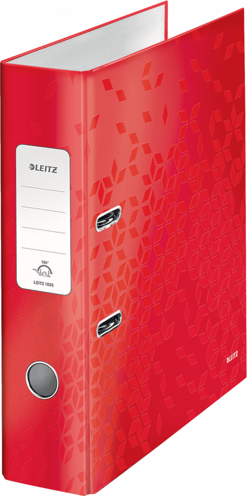 Segregator A4 Leitz Wow 180°, 80mm, do 600 kartek, czerwony