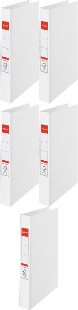 5x Segregator Esselte Vivida, A4, szerokość grzbietu 42mm, do 190 kartek, 4 ringi, biały
