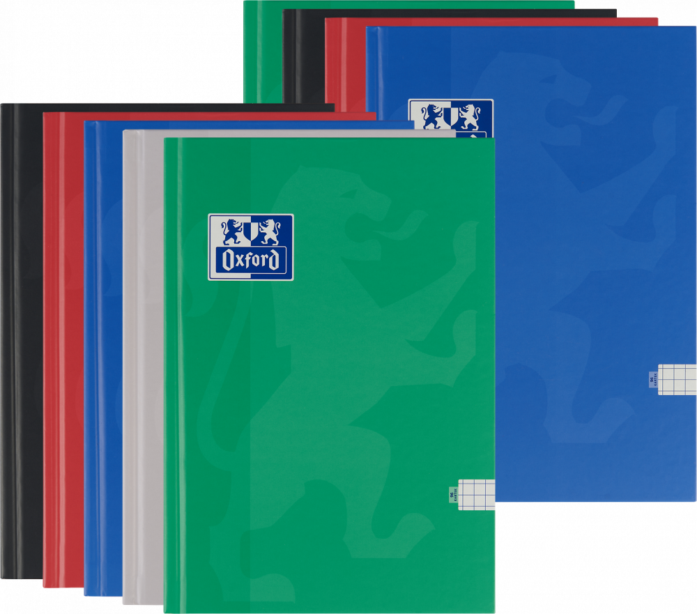 10x Brulion w kratkę Oxford Esse, A5, twarda oprawa, 96 kartek, mix kolorów