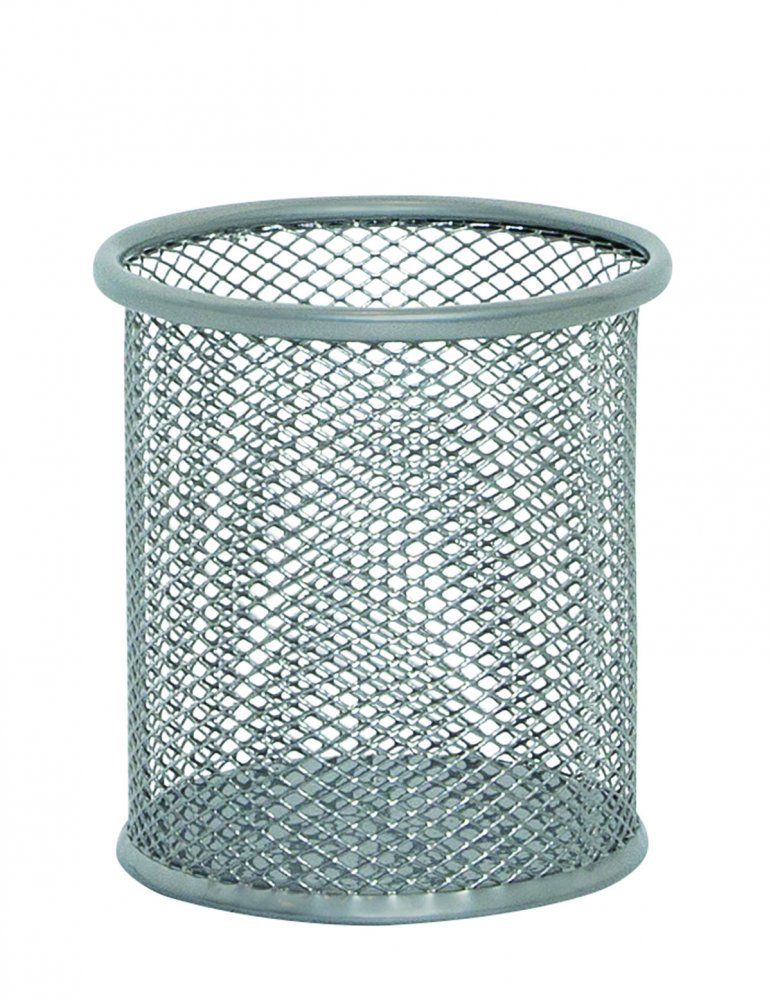 Kubek na długopisy Q-connect, druciany, 100x90 mm, srebrny